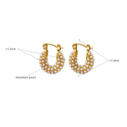 Pearl Hoops Earrings