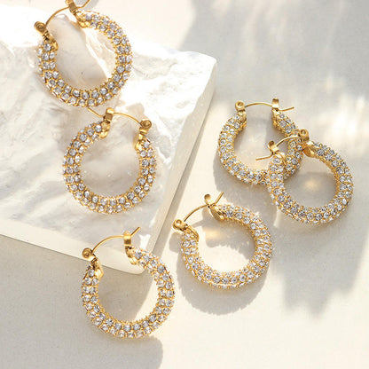 Zircon Hoops Earrings