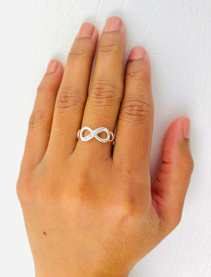 Infinity Ring with Zircon